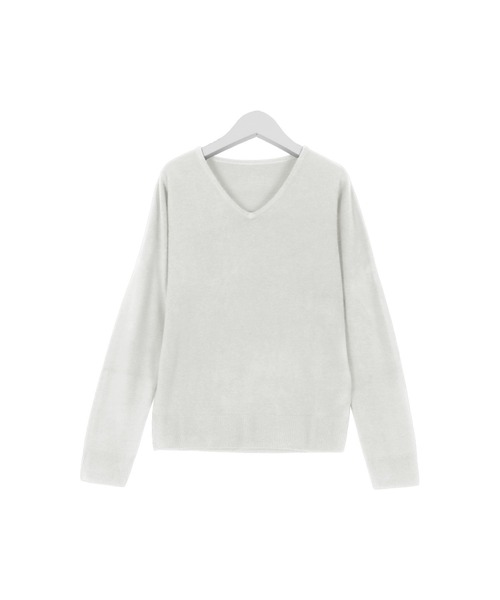 KOBE LETTUCE（コウベレタス）の「[ 選べるネックタイプ ] カシミアタッチ 洗えるUVカットスフレニット（ニット/セーター・レディース・グリーン/チャコール/ホワイト系1/ネイビー/パープル系2/ホワイト系/グレー系1/グレー系/ベージュ系3/ベージュ系2/グレイッシュベージュ/ブラック系1/アイボリー/グリーン系1/グリーン系/ライトベージュ/ボルドー/ブラック系/ブラック/パープル系/ネイビー系1/ベージュ系1/ネイビー系/ベージュ系/パープル系1/ブルー系/ワイン系/ブルー/ワイン系1/ブルー系1/オレンジ系1/オレンジ系2/オレンジ系/サックスブルー系/パープル系3/イエロー/ブルー系2/ミント/グリーン系3/ブルー系4/ピンク系2/ピンク系/ブルー系3/ピンク系1/グリーン系2/ブルー系6/ライトグレー系1/ブルー系5/ライトグレー系/ロイヤルブルー/ライトグレー・M/M2/M1/L2/L1/L）」の7枚目の写真