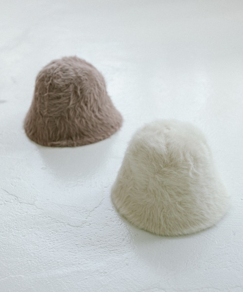 OLIVE des OLIVE（オリーブデオリーブ）の「シャギークロ―シュハット（ハット・レディース・オフホワイト/グレイッシュベージュ・FREE）」の3枚目の写真