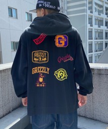 GRIZZLY（グリズリー）の「GRIZZLY/グリズリー オーバーサイズパーカー ワッペンロゴ/裏起毛 刺繍ロゴ プルオーバーフーディ/PATCH HOOD VIGR22MS3（パーカー・メンズ）」