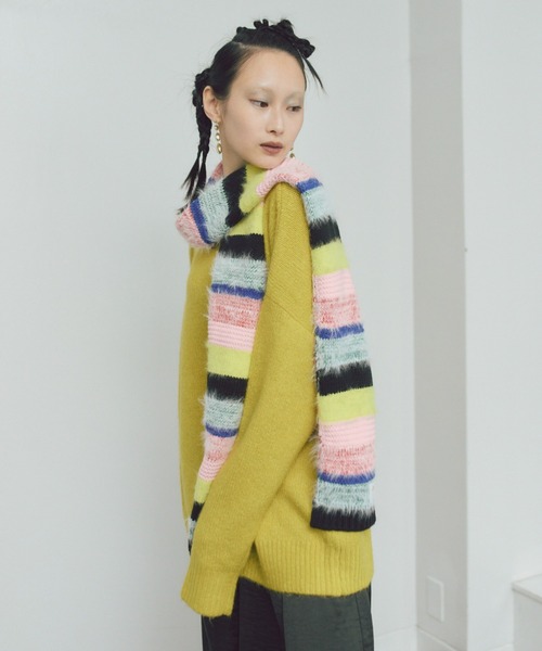 onedayapartment ワンアパ　モヘアマルチボーダーマフラー onedayapartment ワンアパ モヘアマルチボーダーマフラー