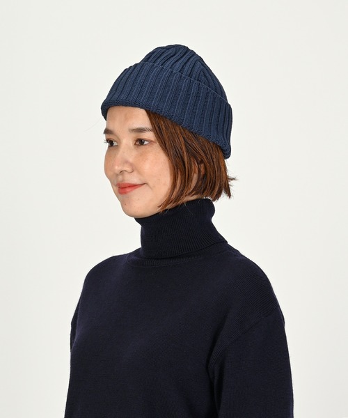 45R(フォーティファイブアール)の「ニットキャップ(ニットキャップ/ビーニー・レディース・ネイビー/カーキ・FREE)」の3枚目の写真