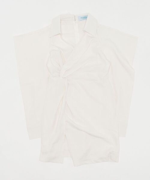 Jasmine Grandiflorum（ジャスミングランディフローラム）の「【Jasmine】オフショルカクシュールシャツワンピ（ワンピース・レディース・ブラック/ベージュ・SMALL/LARGE/MEDIUM）」の5枚目の写真