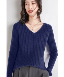 ニットトップス リブニット Uネック Vネック ハイネック レディース ニット セーター 長袖 通勤 きれいめ ハイネック クルーネック 長袖 秋冬 春