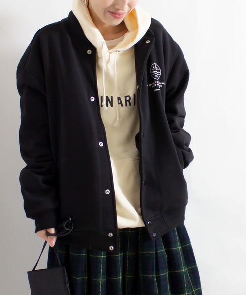 ALL ORDINARIES(オールオーディナリーズ)の「Trippers Solo スウェットスナップジャケット(裏起毛)(カーディガン/ボレロ・レディース・ブラック・L/M)」の1枚目の写真