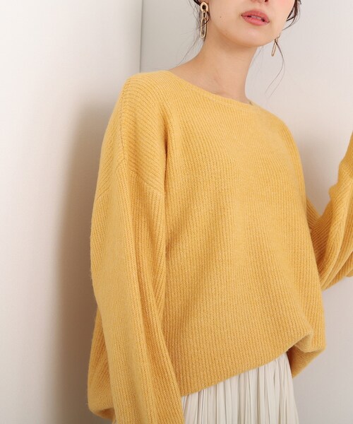 DRESKIP(ドレスキップ)の「◆ふわふわ素材が女性らしい!ラウンドネック ニット(ニット/セーター・レディース・ピンク系/ネイビー/パープル/レモンイエロー/グレー/ライトベージュ・02/03/04)」の5枚目の写真