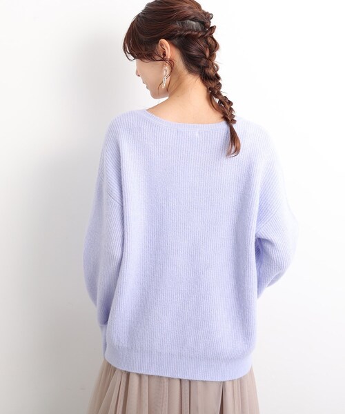 DRESKIP(ドレスキップ)の「◆ふわふわ素材が女性らしい!ラウンドネック ニット(ニット/セーター・レディース・ピンク系/ネイビー/パープル/レモンイエロー/グレー/ライトベージュ・02/03/04)」の9枚目の写真