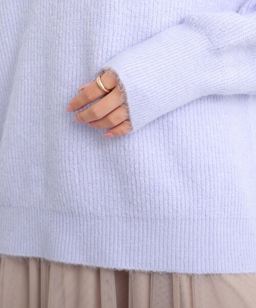 DRESKIP(ドレスキップ)の「◆ふわふわ素材が女性らしい!ラウンドネック ニット(ニット/セーター・レディース・ピンク系/ネイビー/パープル/レモンイエロー/グレー/ライトベージュ・02/03/04)」の11枚目の写真