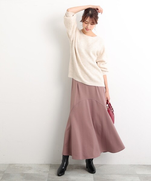 DRESKIP(ドレスキップ)の「◆ふわふわ素材が女性らしい!ラウンドネック ニット(ニット/セーター・レディース・ピンク系/ネイビー/パープル/レモンイエロー/グレー/ライトベージュ・02/03/04)」の16枚目の写真