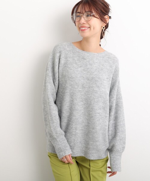 DRESKIP(ドレスキップ)の「◆ふわふわ素材が女性らしい!ラウンドネック ニット(ニット/セーター・レディース・ピンク系/ネイビー/パープル/レモンイエロー/グレー/ライトベージュ・02/03/04)」の20枚目の写真