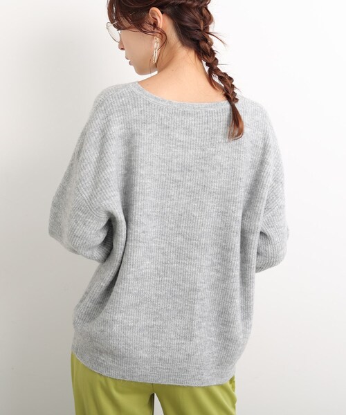 DRESKIP(ドレスキップ)の「◆ふわふわ素材が女性らしい!ラウンドネック ニット(ニット/セーター・レディース・ピンク系/ネイビー/パープル/レモンイエロー/グレー/ライトベージュ・02/03/04)」の22枚目の写真