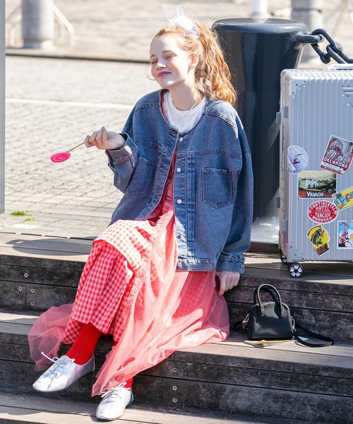 バーバリーロンドン*デニムジャケット ノバチェック Gジャン 襟 40 L