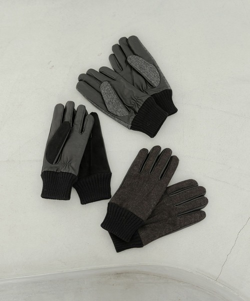 GLOBAL WORK（グローバルワーク）の「レザーコンビグローブ/123444（手袋・メンズ・ブラック/ネイビー/ダークブラウン/ダークグレー・FREE）」の16枚目の写真