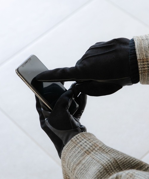 GLOBAL WORK（グローバルワーク）の「レザーコンビグローブ/123444（手袋・メンズ・ブラック/ネイビー/ダークブラウン/ダークグレー・FREE）」の15枚目の写真