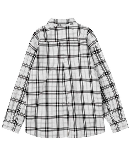 X-girl（エックスガール）の「PLAID SHIRT（シャツ/ブラウス・レディース・ホワイト/グリーン/イエロー・S/M）」の8枚目の写真