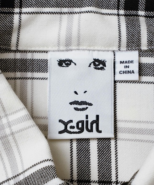 X-girl（エックスガール）の「PLAID SHIRT（シャツ/ブラウス・レディース・ホワイト/グリーン/イエロー・S/M）」の10枚目の写真