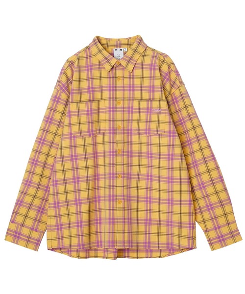 X-girl（エックスガール）の「PLAID SHIRT（シャツ/ブラウス・レディース・ホワイト/グリーン/イエロー・S/M）」の19枚目の写真