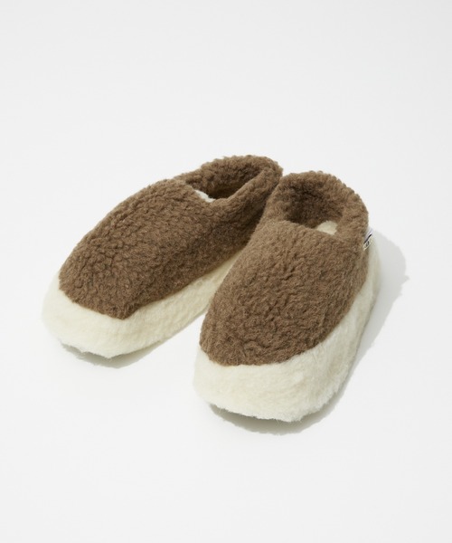 COLD BREAKER(コールドブレーカー)の「Coldbreaker SIBERIAN SLIPPERS コールドブレイカー シベリアン ウールパイル ルームシューズ スリッパ(サンダル・レディース・グレー/ベージュ/ブラウン/ブラウン系/カーキオリーブ・37/39/41/43)」の3枚目の写真