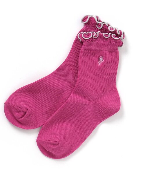 BREEZE（ブリーズ）の「お花刺繍ワンポイントソックス（ソックス/靴下・キッズ・イエロー/グリーン/ピンク・18/15 /21）」の3枚目の写真