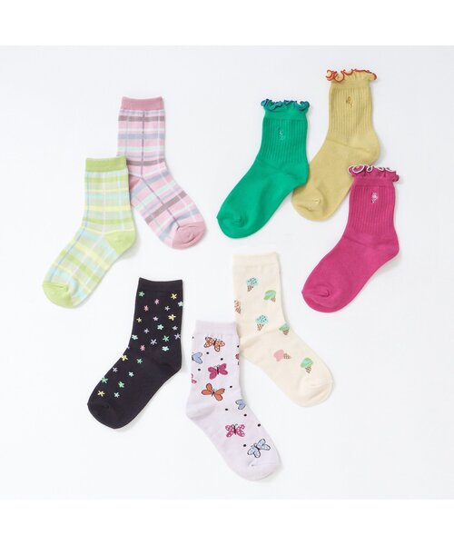 BREEZE（ブリーズ）の「お花刺繍ワンポイントソックス（ソックス/靴下・キッズ・イエロー/グリーン/ピンク・18/15 /21）」の5枚目の写真