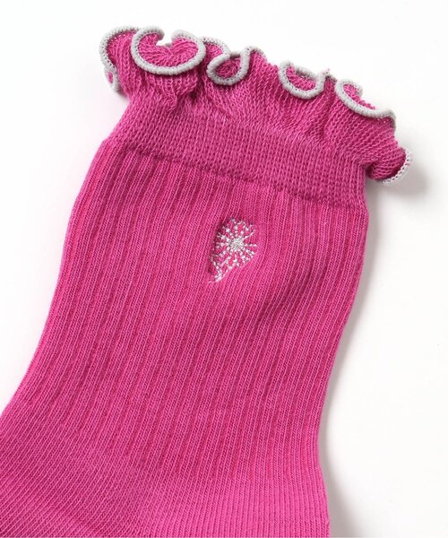 BREEZE（ブリーズ）の「お花刺繍ワンポイントソックス（ソックス/靴下・キッズ・イエロー/グリーン/ピンク・18/15 /21）」の6枚目の写真