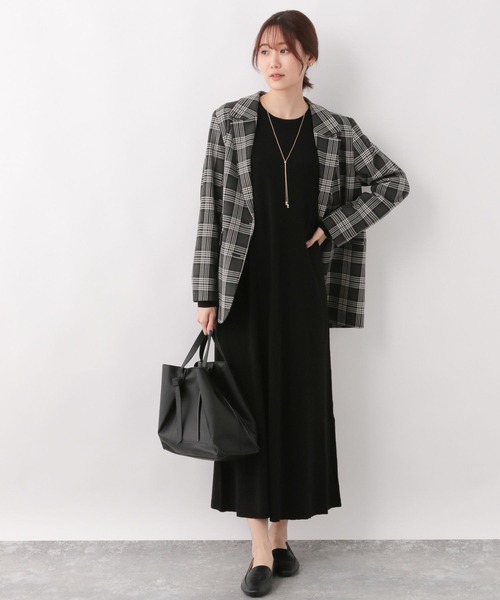 GLOBAL WORK(グローバルワーク)の「ニットSETUPワンピース/MATINEE LINE/124287(ワンピース・レディース・チャコールグレー/ブラック/ブラウン系その他6・FREE)」の4枚目の写真