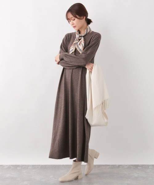 GLOBAL WORK(グローバルワーク)の「ニットSETUPワンピース/MATINEE LINE/124287(ワンピース・レディース・チャコールグレー/ブラック/ブラウン系その他6・FREE)」の19枚目の写真
