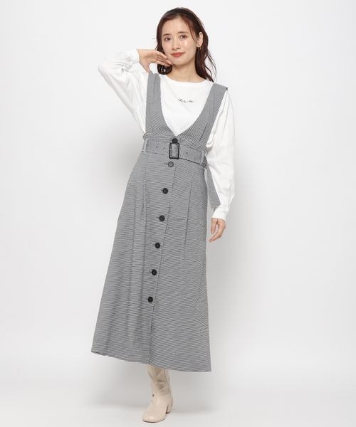 mysty woman（ミスティウーマン）の「ハイウエストフレアジャンスカ 182887（ジャンパースカート・レディース・ブラック系その他/ブラウン系その他/モカ・FREE）」の14枚目の写真