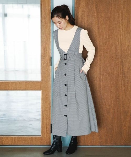 mysty woman（ミスティウーマン）の「ハイウエストフレアジャンスカ 182887（ジャンパースカート・レディース・ブラック系その他/ブラウン系その他/モカ・FREE）」の13枚目の写真