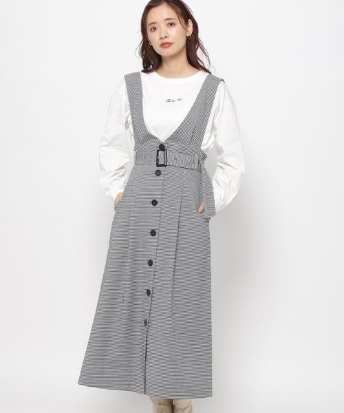 mysty woman（ミスティウーマン）の「ハイウエストフレアジャンスカ 182887（ジャンパースカート・レディース・ブラック系その他/ブラウン系その他/モカ・FREE）」の18枚目の写真