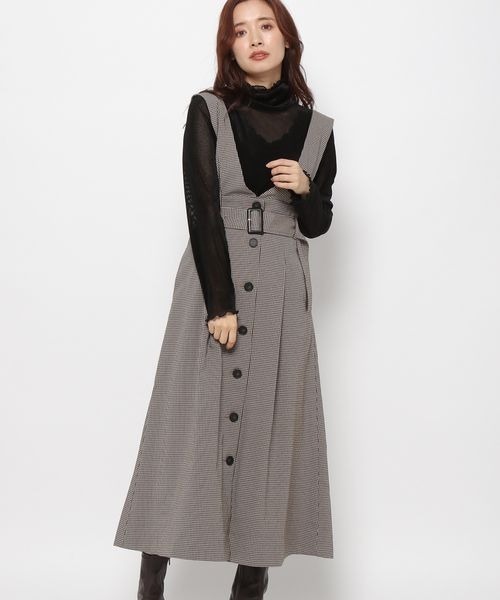 mysty woman（ミスティウーマン）の「ハイウエストフレアジャンスカ 182887（ジャンパースカート・レディース・ブラック系その他/ブラウン系その他/モカ・FREE）」の19枚目の写真