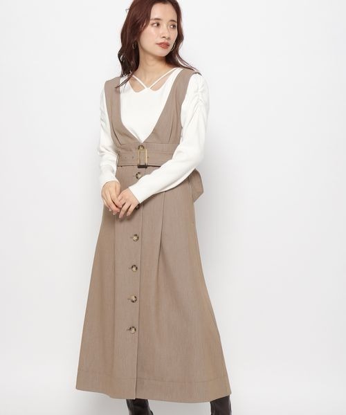 mysty woman（ミスティウーマン）の「ハイウエストフレアジャンスカ 182887（ジャンパースカート・レディース・ブラック系その他/ブラウン系その他/モカ・FREE）」の20枚目の写真