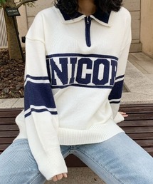 DIAVEL（ディアベル）の「ビッグロゴハーフジップニット（ニット/セーター）」