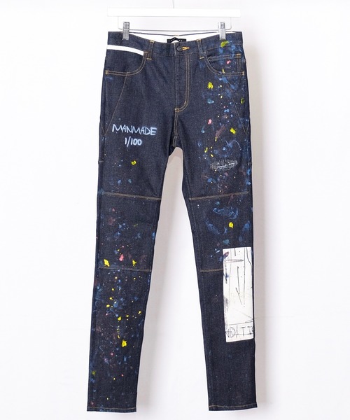 Wizzard(ウィザード)の「Wizzard ウィザード / SKINNY PANTS OVERDESIGN / WPBSC-01OV5(デニムパンツ・メンズ・ブラック/インディゴブルー・1)」の2枚目の写真