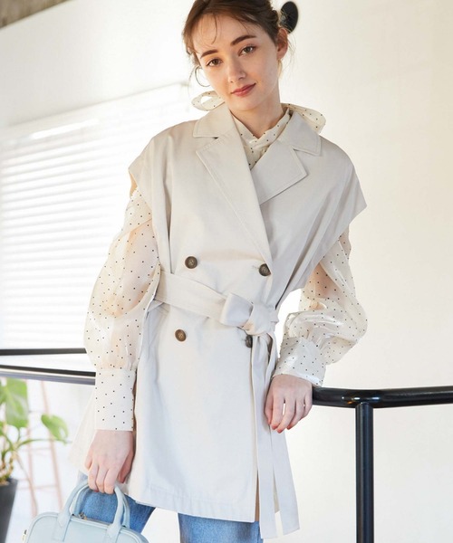 archives（アルシーヴ）の「２ＷＡＹトレンチコート（トレンチコート・レディース・アイボリー/ダークブルー/ベージュ・MEDIUM）」の2枚目の写真