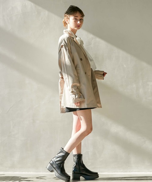 archives（アルシーヴ）の「２ＷＡＹトレンチコート（トレンチコート・レディース・アイボリー/ダークブルー/ベージュ・MEDIUM）」の7枚目の写真