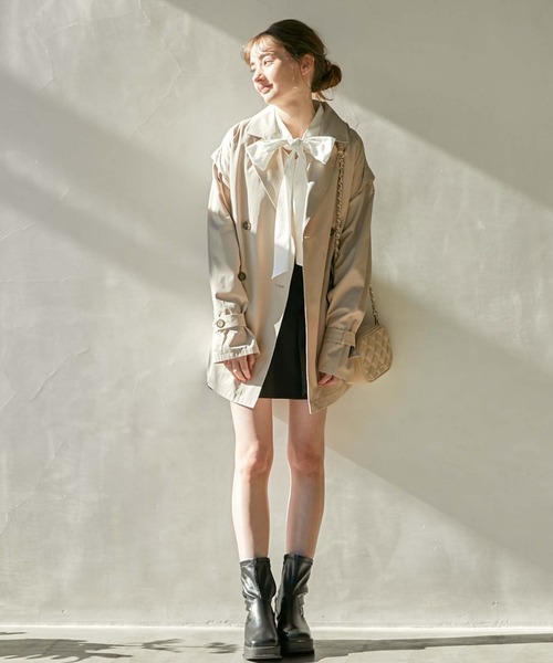 archives（アルシーヴ）の「２ＷＡＹトレンチコート（トレンチコート・レディース・アイボリー/ダークブルー/ベージュ・MEDIUM）」の17枚目の写真