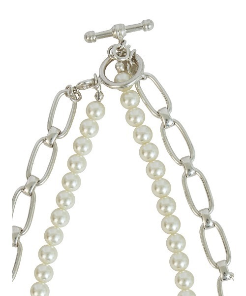 アクセサリー Ameri 3WAY MOTIF PEARL CHAIN NECKLACE 3WAY MOTIF FAKE PEARL CHAIN NECKLACE
