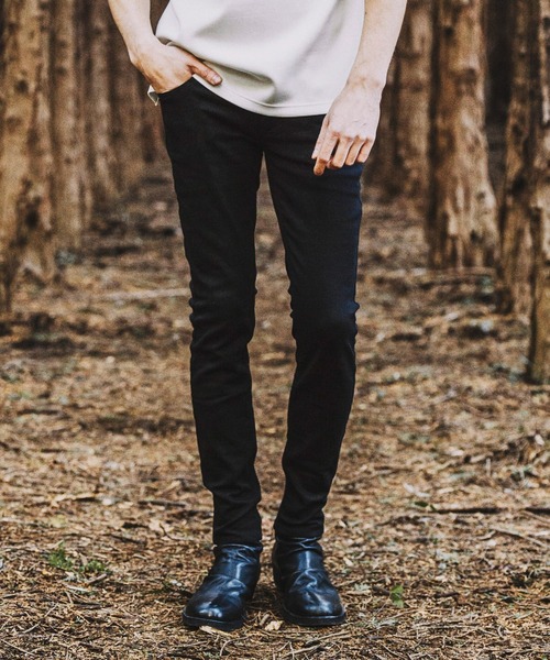 NO ID.（ノーアイディ）の「【NO ID.】Cotton Stretch Denim Skinny Pants / コットン ストレッチ デニム スキニー パンツ（デニムパンツ・メンズ・ブラック・1/2/3）」の4枚目の写真