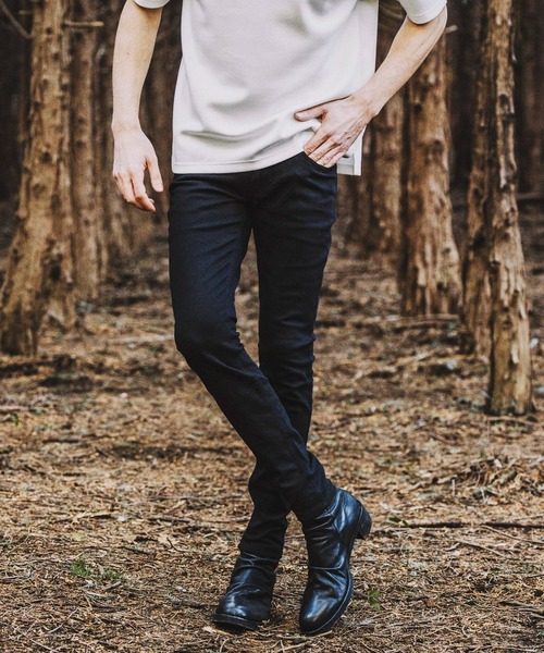 プランテーション☆22春夏☆コットンストレッチデニムPT☆黒☆手洗い可