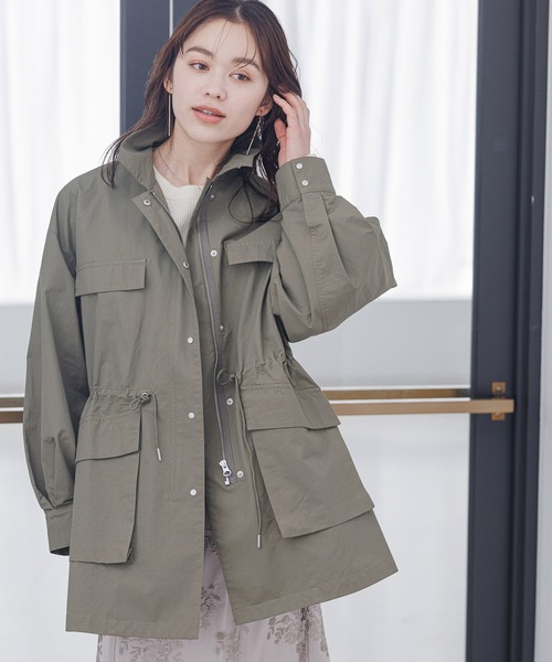 mysty woman（ミスティウーマン）の「【様々な着こなしが楽しめる！】サイドスリットミリタリージャケット 193391（ミリタリージャケット・レディース・オフホワイト/カーキ・FREE）」の8枚目の写真