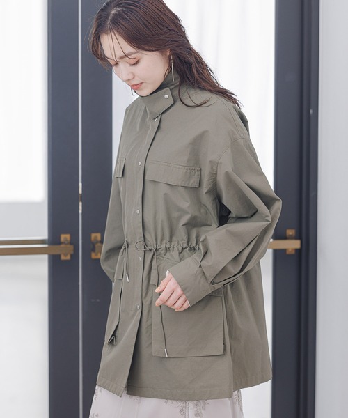 mysty woman（ミスティウーマン）の「【様々な着こなしが楽しめる！】サイドスリットミリタリージャケット 193391（ミリタリージャケット・レディース・オフホワイト/カーキ・FREE）」の10枚目の写真