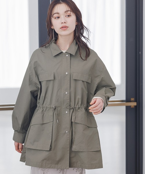 mysty woman（ミスティウーマン）の「【様々な着こなしが楽しめる！】サイドスリットミリタリージャケット 193391（ミリタリージャケット・レディース・オフホワイト/カーキ・FREE）」の11枚目の写真