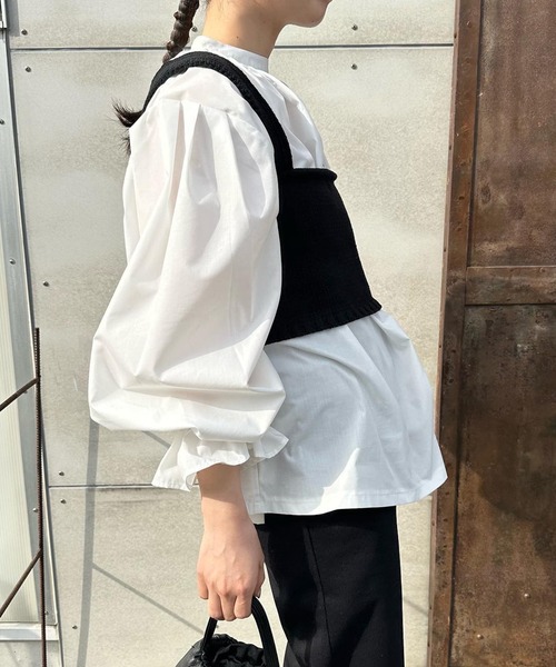 select MOCA by son（セレクトモカバイソン）の「バックスリットリラックスビスチェ（ベスト・レディース・ブラック/アイボリー/グレー/ブラウン/オートミール/セージグリーン・FREE）」の12枚目の写真