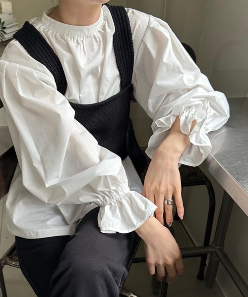 select MOCA by son（セレクトモカバイソン）の「バックスリットリラックスビスチェ（ベスト・レディース・ブラック/アイボリー/グレー/ブラウン/オートミール/セージグリーン・FREE）」の14枚目の写真