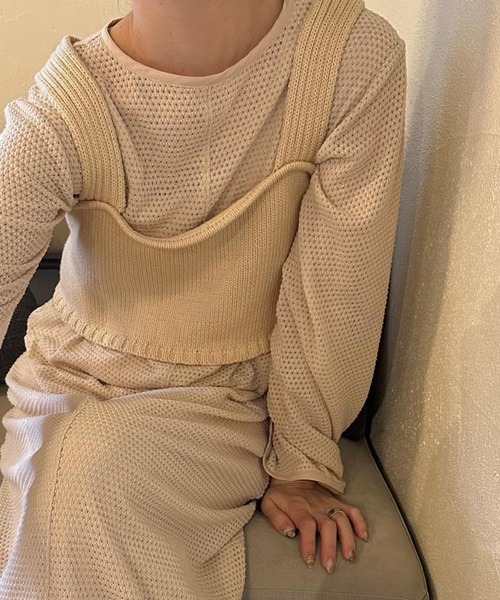 select MOCA by son（セレクトモカバイソン）の「バックスリットリラックスビスチェ（ベスト・レディース・ブラック/アイボリー/グレー/ブラウン/オートミール/セージグリーン・FREE）」の19枚目の写真