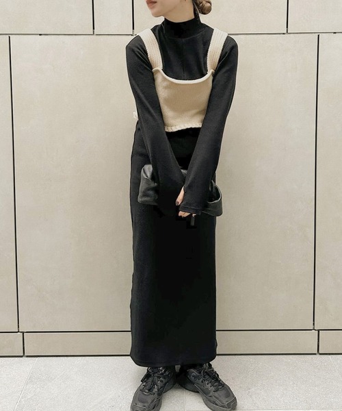 select MOCA by son（セレクトモカバイソン）の「バックスリットリラックスビスチェ（ベスト・レディース・ブラック/アイボリー/グレー/ブラウン/オートミール/セージグリーン・FREE）」の15枚目の写真