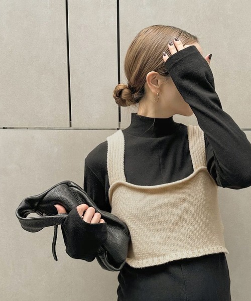 select MOCA by son（セレクトモカバイソン）の「バックスリットリラックスビスチェ（ベスト・レディース・ブラック/アイボリー/グレー/ブラウン/オートミール/セージグリーン・FREE）」の16枚目の写真