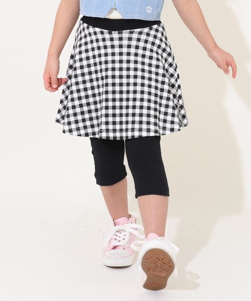 BABYDOLL（ベビードール）の「【プチプラ】7分丈スカッツ  [総柄] 8045K（その他パンツ・キッズ・ホワイト/ストーン/ベージュ/ベビーピンク/ブラック×ホワイト/バイオレット/イエロー×グリーン/ホワイト×ピンク/イエロー/ホワイト系その他2/ホワイト系その他・140cm/100cm/80ｃｍ/110cm/90cm/120cm/130cm/150cm）」の4枚目の写真