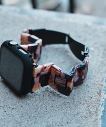 ability（アビリティ）の「zandy ズィーアンドワイ/ Apple Watch 樹脂バンド リンクブレスレット クリア マーブル柄 コマ調整式 アップルウォッチベルト【樹脂バンド】 //// clear1（デジタル腕時計）」