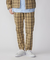 SHIPS:〈手洗い可能〉ハイパーストレッチ チェック イージーパンツ (セットアップ対応)